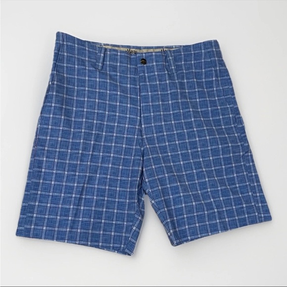 Callaway Golf Short Lightweight Stretch Quick Dry Blue Plaid 8.5” inseam 32 - Picture 1 of 4